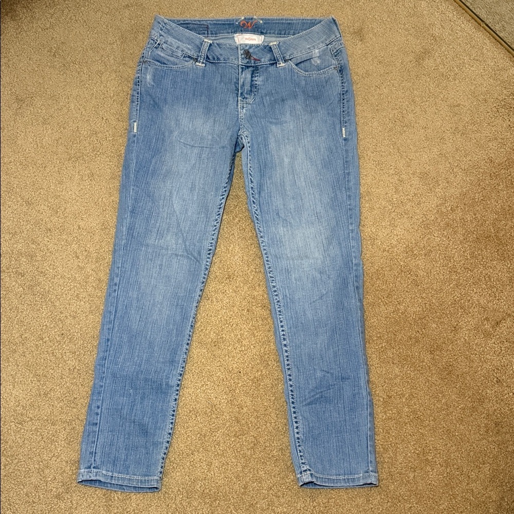 Worn Straight Leg Jean- Cropped